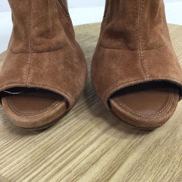 Diane von Furstenberg Womens Suede Open Toe Dress Bootie Brown Size US 8M - Picture 5 of 12